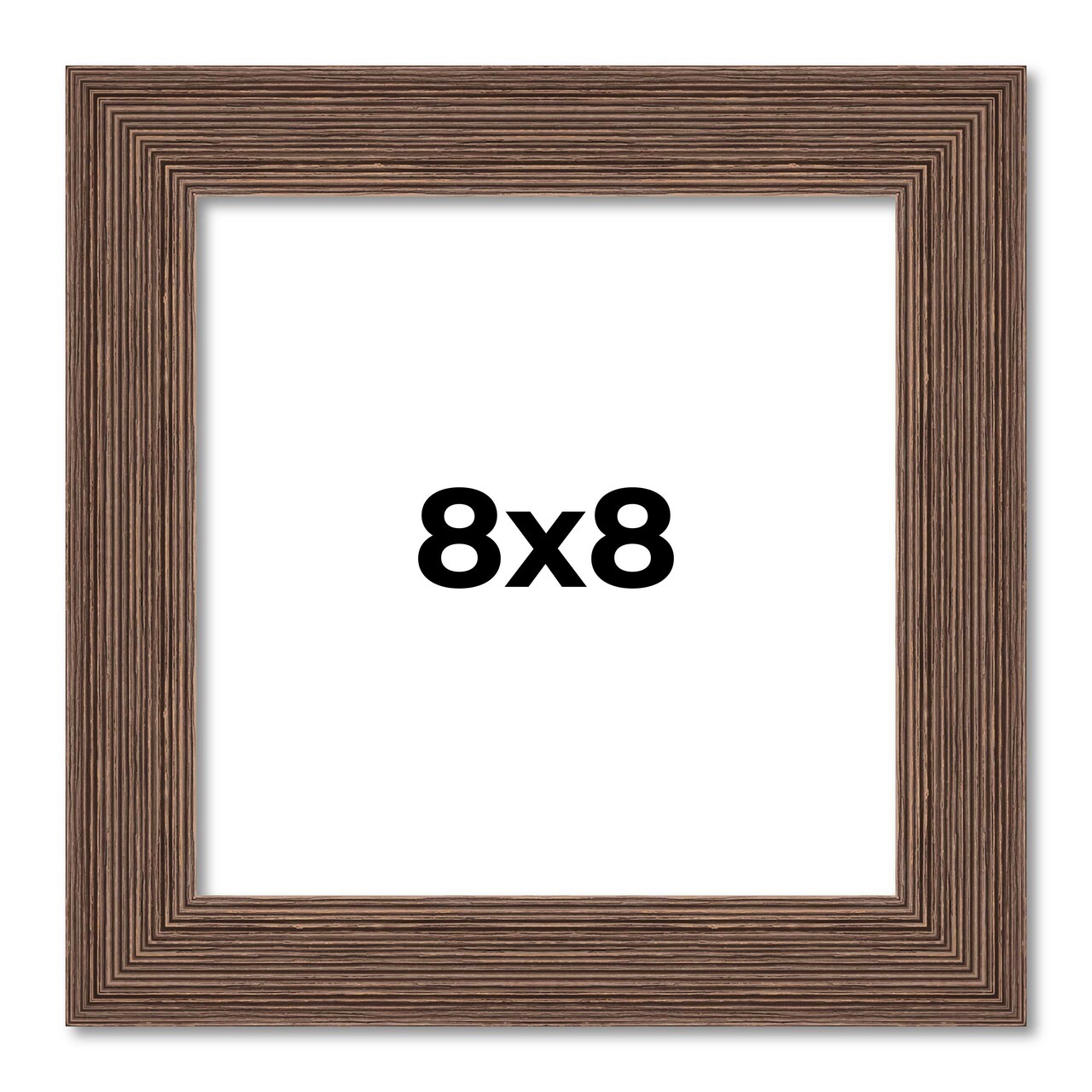 8x8 Wide Barnwood Picture Frame with UV-Resistant Acrylic & Acid Free Backing, Available in 6 Paint Finishes - Grey, Brown, White, and Black